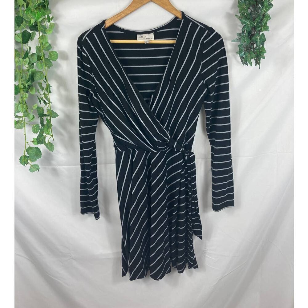 Allison Brittney striped wrap front striped dress